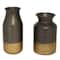 The Novogratz Set of 2 Gold Metal Contemporary Vase, 8&#x22;, 9.25&#x22;